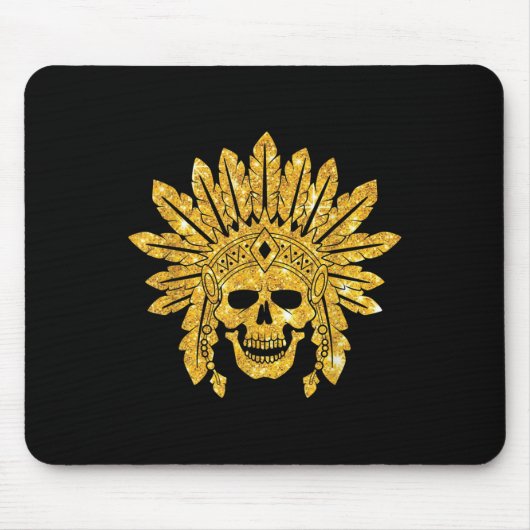 Indischer Ureinwohner - Schädel - Authentischer Kr Mousepad (Vorne)