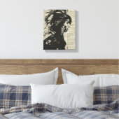 Indischer Ureinwohner über eine alte Wörterbuchsei Leinwanddruck (Insitu (Schlafzimmer))