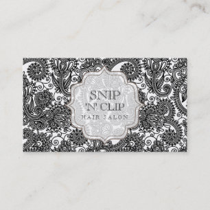 Indischer Vintager Paisley-Haar-Stylist-Salon Terminkarte