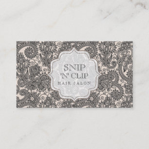 Indischer Vintager Paisley-Haar-Stylist-Salon Terminkarte