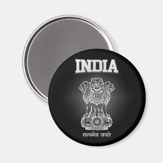 Indischer Wappen Magnet (Vorderseite/Rückseite)