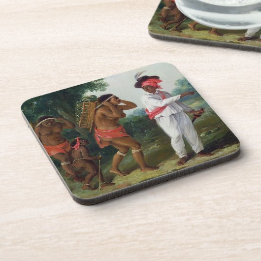 Indischer Westmann der Farbe, Carib Wom verweisend Untersetzer (Linke Seite)