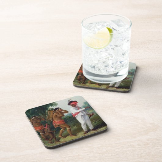 Indischer Westmann der Farbe, Carib Wom verweisend Untersetzer (Rechte Seite)