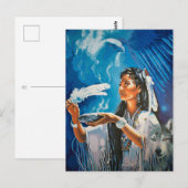 Indischer Wolf Postkartenmalerei von Freyja Postkarte (Vorne/Hinten)