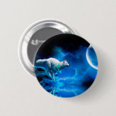 Indischer Wolf und Vollmond Button (Vorne & Hinten)