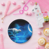 Indischer Wolf und Vollmond Pappteller (Party)