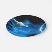 Indischer Wolf und Vollmond Pappteller (Schrägansicht)