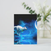 Indischer Wolf und Vollmond Postkarte (Stehend Vorderseite)