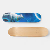 Indischer Wolf und Vollmond Skateboard (Horizontal)