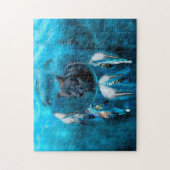 Indischer Wolfträumer mit ethnischen Ornamenten Puzzle (Vertikal)