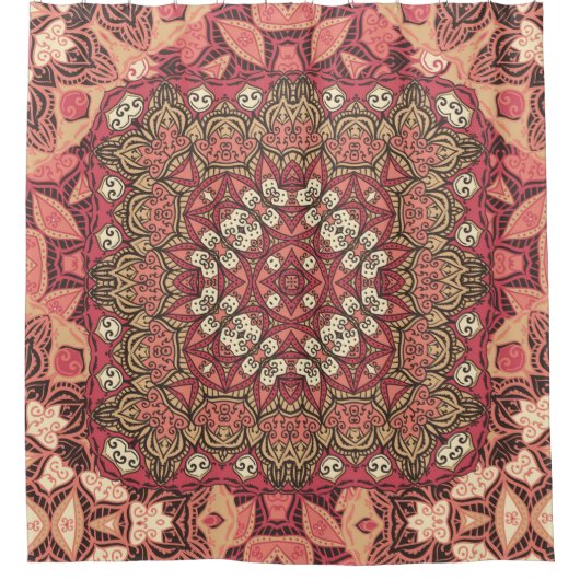 Indisches abstraktes Medaillonmuster. Boho und Sin Duschvorhang (Vorderseite)