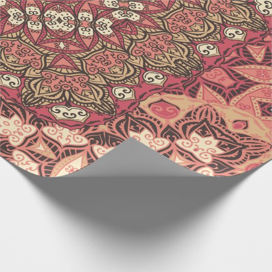 Indisches abstraktes Medaillonmuster. Boho und Sin Geschenkpapier (Ecke)
