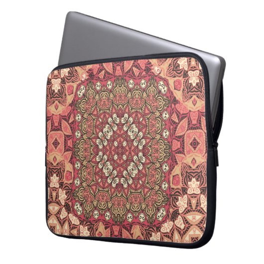 Indisches abstraktes Medaillonmuster. Boho und Sin Laptopschutzhülle (Vorderseite Links)