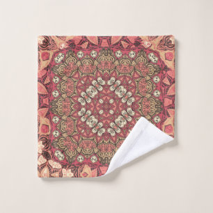 Indisches abstraktes Medaillonmuster. Boho und Sin Waschlappen