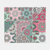 Indisches arabisches Patchwork-Quilt Vintage Fleecedecke (Vorderseite (Horizontal))