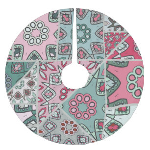Indisches arabisches Patchwork-Quilt Vintage Polyester Weihnachtsbaumdecke