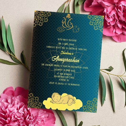 Indisches Baby Image "Annaprashan" Einladung