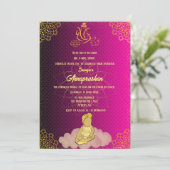 Indisches Baby Image Pink, erster Reis "Annaprasha Einladung (Stehend Vorderseite)