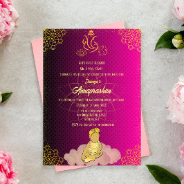 Indisches Baby Image Pink, erster Reis "Annaprasha Einladung