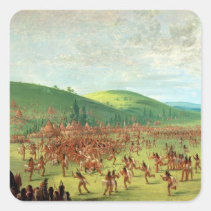 Indisches Ball-Spiel Quadratischer Aufkleber