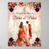 Indisches Begrüßungsschild Hindu-Pärchen Poster (Vorne)