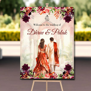Indisches Begrüßungsschild Hindu-Pärchen Poster