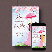 Indisches Begrüßungszeichen mit Regenschirm Poster