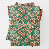Indisches Blumenmuster Geschenkpapier Set (Beispiel)