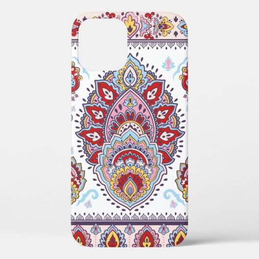 Indisches Blumenpaisley-Medaillon-Muster. Ethnic M Case-Mate iPhone Hülle (Rückseite)