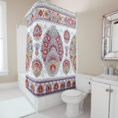 Indisches Blumenpaisley-Medaillon-Muster. Ethnic M Duschvorhang (Beispiel)