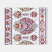 Indisches Blumenpaisley-Medaillon-Muster. Ethnic M Fleecedecke (Vorderseite (Horizontal))