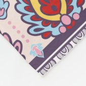 Indisches Blumenpaisley-Medaillon-Muster. Ethnic M Fleecedecke (Ecke)
