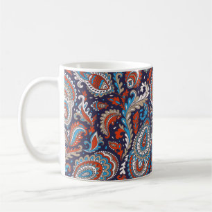 Indisches Blumenpaisley-Medaillon-Muster. Ethnic M Kaffeetasse