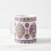 Indisches Blumenpaisley-Medaillon-Muster. Ethnic M Kaffeetasse (Vorderseite Links)