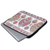 Indisches Blumenpaisley-Medaillon-Muster. Ethnic M Laptopschutzhülle (Vorne Knopf)