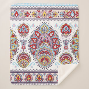 Indisches Blumenpaisley-Medaillon-Muster. Ethnic M Sherpadecke