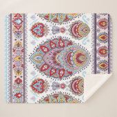 Indisches Blumenpaisley-Medaillon-Muster. Ethnic M Sherpadecke (Vorderseite (Horizontal))