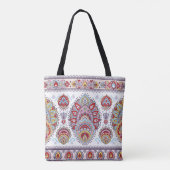 Indisches Blumenpaisley-Medaillon-Muster. Ethnic M Tasche (Rückseite)