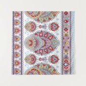 Indisches Blumenpaisley-Medaillon-Muster. Ethnic M Wandteppich (Vorderseite (Horizontal))