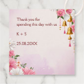 Indisches Brautpaar mit Hundekarikatur-Gefallen Geschenkanhänger (Rückseite)