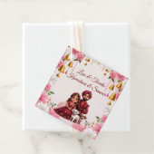 Indisches Brautpaar mit Hundekarikatur-Gefallen Geschenkanhänger (Beispiel)