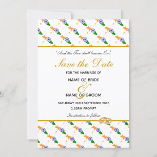 Indisches christliches Hochzeitsfest Save The Date