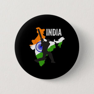Indisches Cricket-Trikot Indien Cricket-Team-Liebh Button