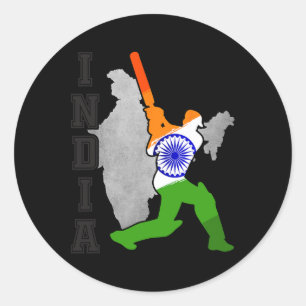 Indisches Cricket-Trikot Indien Cricket-Team Liebh Runder Aufkleber