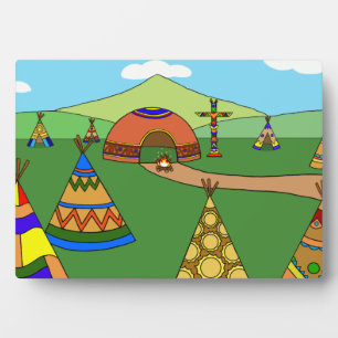 Indisches Dorf Fotoplatte