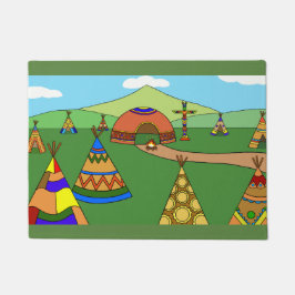 Indisches Dorf Fußmatte