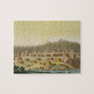 Indisches Dorf, neues Georgia, Alaska (Farbeengrav Puzzle