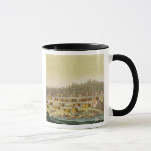 Indisches Dorf, neues Georgia, Alaska (Farbeengrav Tasse