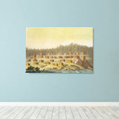 Indisches Dorf, New Georgia, Alaska (Farbengrav) Leinwanddruck (Insitu (Holzboden))