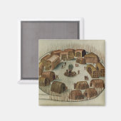 Indisches Dorf Pomeioc Magnet (Vorderseite/Rückseite)